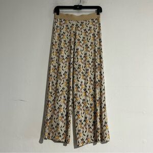 Animapop Bird Print Pull On Wide Leg Pants XS Art to Wear Contemporary